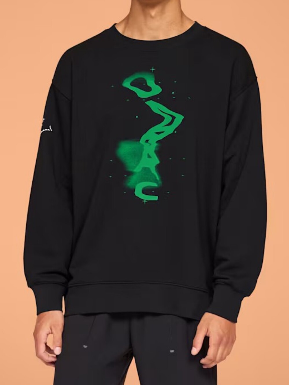 On Running Run on Clouds Graphic Club Crew Sweatshirt Sz Large Black Green